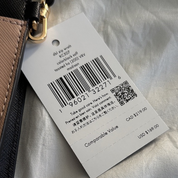 Kate Spade Black and Brown Wristlet - Picture 3 of 5